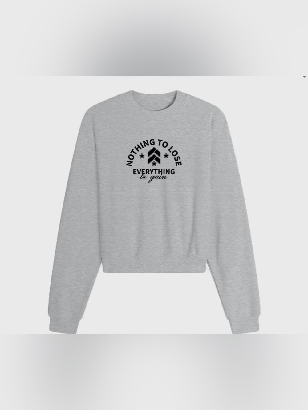 Barry’s Heather Grey Cropped Crew Sweatshirt | Size S